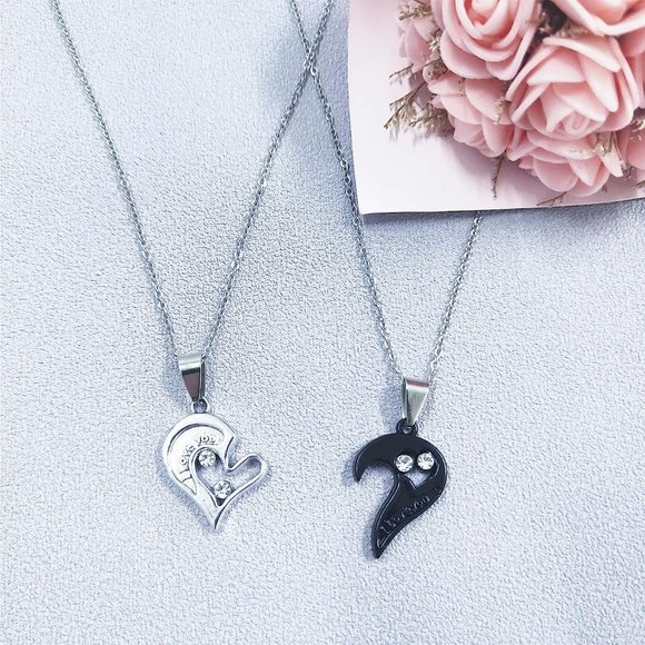 Long tiantian 4Pcs Couple Necklace Bracelet Set Matching Bracelets for C… - Picture 4 of 6